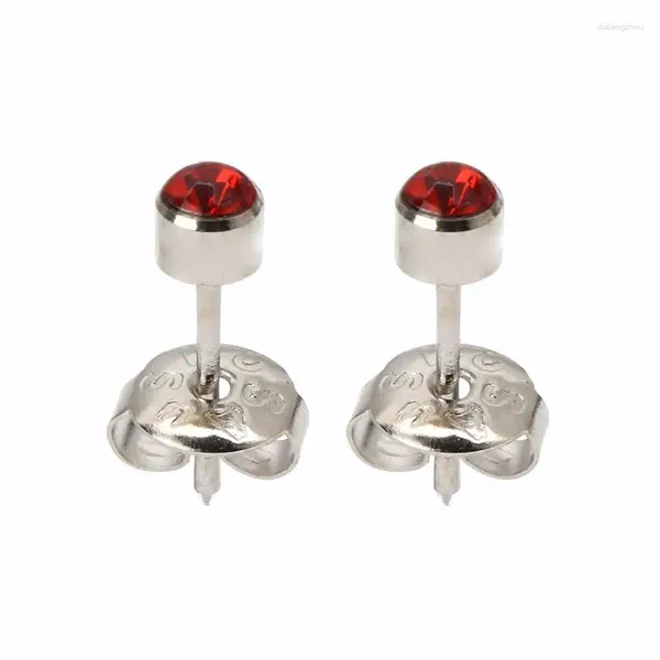 Pendientes de botón 12 pares de piercings de oreja de cobre de 3mm con circonita transparente, joyería esterilizada, paquete en blíster para uso en ya muelle