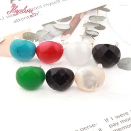 Boucles d'oreilles Stud 12x14 mm Shape Coral Agates Coquille Naturel Stone Perles Fashion Bijoux Broupe d'oreille pour la femme Valentin Gift 1 Paire 1 Paire