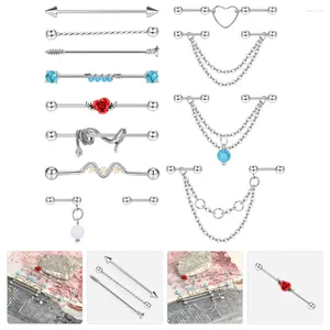 Stud Oorbellen 13 Stuks Industriële Barbell Kraakbeen Sieraden Bar