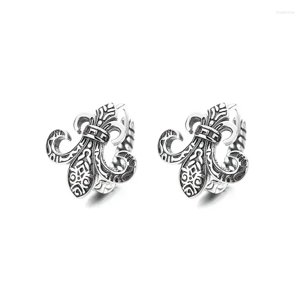 Boucles d'oreilles 148FRZFSILVER S925 argent mode coréenne Design tendance Fine rétro créatif ancre cercle charmes bijoux fête hommes femmes