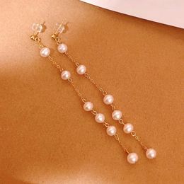 Boucles d'oreilles à goujon 14k bijoux de mode rempli de normes naturelles en perle naturale pendage sucré
