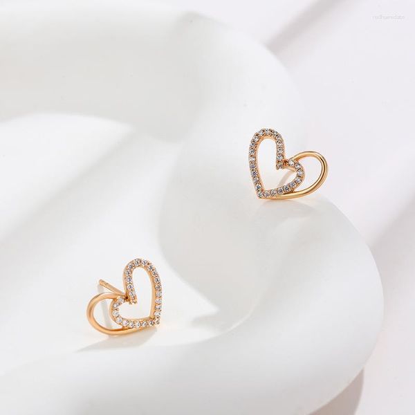 Boucles d'oreilles 14K plaqué or coeur pour femmes haute qualité couleur filles oreille bijoux fête cadeaux de mariage