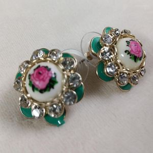 Pendientes de botón 15 pares Flor de rosa de cristal real para mujer Fiesta de noche Delicado regalo de aniversario de boda Amante