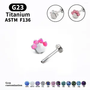 Stud Oorbellen 16G Implantaat Titanium Opaal G23 Spiraal Kraakbeen Oorbel Labret Bar Lip Studs Body Piercing Sieraden