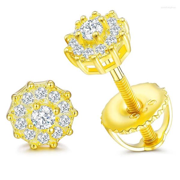 Boucles d'oreilles 16YTQE028-0150 Lefei mode à la mode classique complet Moissanite exquis 2mm rond pour les femmes argent 925 fête bijoux cadeau