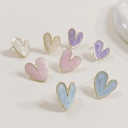Boucles d'oreilles étalon 17 km drop coeur fashion coréen blue rose mignon amour boucle d'oreille pour les femmes bijoux de bijoux