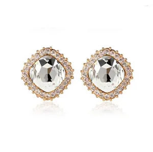 Boucles d'oreilles à tige en cristal autrichien, 18 couleurs, haut classique, rond, plaqué argent, vente en gros, mode pour femmes