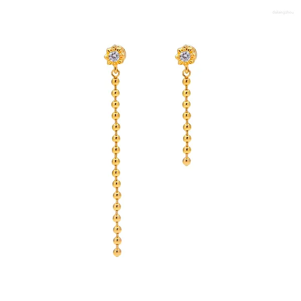Boucles d'oreilles étalon 18k couleur en or zircone cubique drop perle