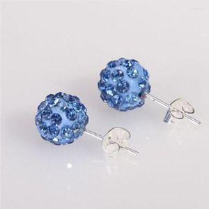 Stud -oorbellen 19 Kleur 10 mm Rhinestone Micro Disco Ball Crystal Earring For Women Fashion Jewelr