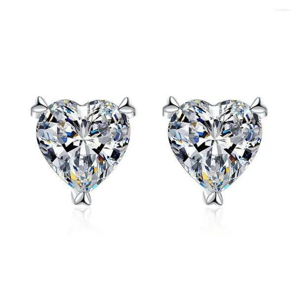 Boucles d'oreilles en Moissanite pour femmes, 1ct, plaqué or blanc, argent massif S925, bijoux de luxe de qualité pour mariage