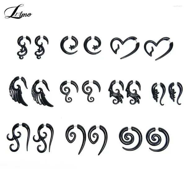 Pendientes de tuerca, 1 par de expansores acrílicos en espiral para oreja, expansores falsos, tapón de túnel, pendiente para lóbulo de la oreja, Piercing, joyería para el cuerpo