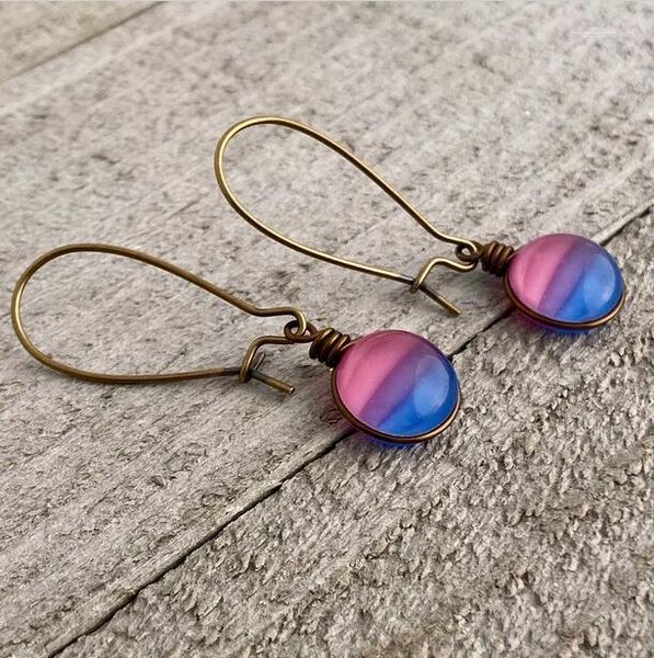 Boucles d'oreilles à tige 1 paire Bisexual Pride Flag Medium Size Queer Subtle Jewelry