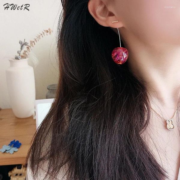 Boucles d'oreilles étalon 1pair Fairy Cherry Fruit en forme de chute pour les femmes Tempérament doux Filles Bijoux de fête inhabituels