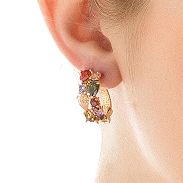 Boucles d'oreilles étalon 1pair luxueux de luxe boho boucle d'oreille de zircon vintage pour les femmes Fashion Exquise Saint Valentin Cadeaux