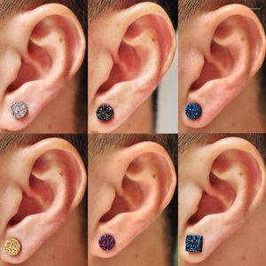 1 par de pendientes de tuerca Punk para hombre, conjunto de orejas de cristal magnético con imán fuerte, regalo falso sin perforación para novio, joyería de amante