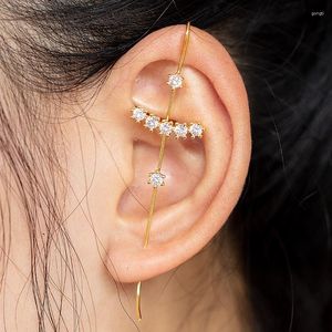 Oorknopjes 1 Pc 2023 Zirconia Lange Studs Haak Oor Piercing Messing Koper Kraakbeen Oorbel 20G Tragus Conch piercings Vrouwen