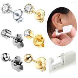 Boucles d'oreilles jetables stériles sans douleur, Kit de Machine à outils de perçage, unité de perçage d'oreille, Cartilage Tragus pistolet cristal 1 pièce