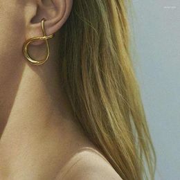 Boucles d'oreilles 1PC exagérer métal croix nouage boucle d'oreille pour les femmes Egirl Kpop Simple irrégulière oreille anneaux inhabituel coréen mode bijoux