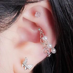 Boucles d'oreilles à tige en forme de conque, 1 pièce, clous d'oreilles industriels Helix, bijoux de Cartilage, barre de 16g 20g, accessoires de perçage du Lobe d'oreille coréen
