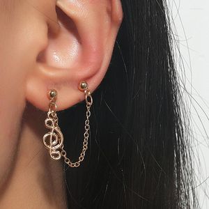 Boucles d'oreilles 1PC à la mode longue chaîne musique pour femmes 2023 Vintage métal symbole mode Punk Style bijoux cadeau