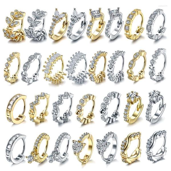 Boucles d'oreilles 1 PC divers Septum Clicker cerceau anneau nez oreille Clips piratage CZ pavé Tragus Cartilage Daith femmes bijoux