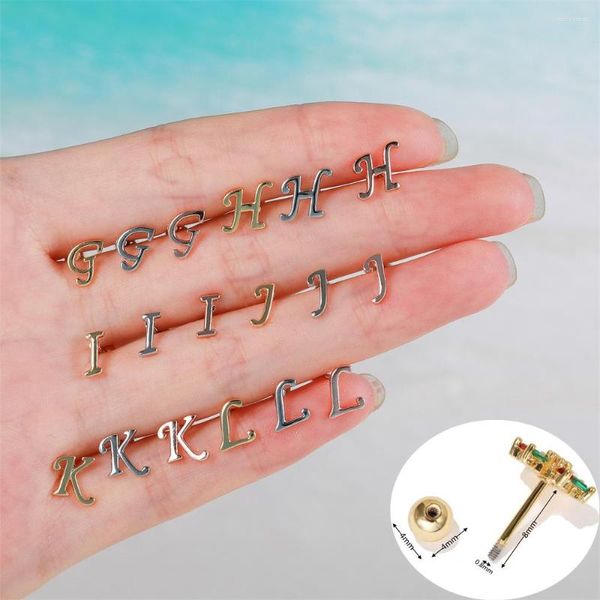 Boucles d'oreilles 1pc mot Art 26 A-Z Alphabet lettre initiale Piercing oreille pour les femmes anglais nom boucle d'oreille bijoux cadeau