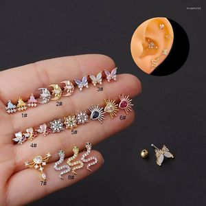 Stud Oorbellen 1 Stuk Slang Vlinder Rvs Oorbel Voor Vrouwen Mode-sieraden Oor Manchetten Piercing