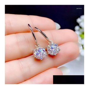 Pendientes de sementales 2 quilates ocho flechas de corazón Pt950 Mosan Diamond Drop de entrega de gotas Joyas Oteta