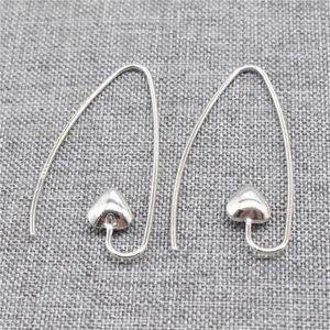 Stud -oorbellen 2 paren 925 Sterling Silver V Ear Draadhaken met liefde Hart Eind Earring Sieraden Bevindingen