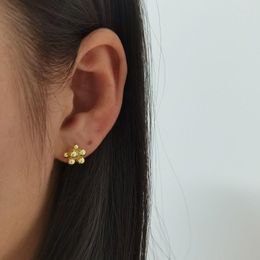 Pendientes de tuerca de circonia cúbica 2022 para mujer, aretes chapados en oro para fiesta de boda Noble, regalo de cumpleaños fino, joyería de lujo 2022