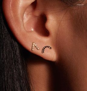 Boucles d'oreilles à tige 2022 Boucles d'oreilles dépareillées délicates minimales en argent sterling 925 initiales