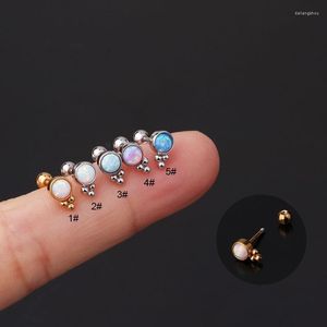 Stud -oorbellen 2023 1PC roestvrij staal opaalkristal voor vrouwen kleine kraakbeenschuilpierpiercing labret sieraden