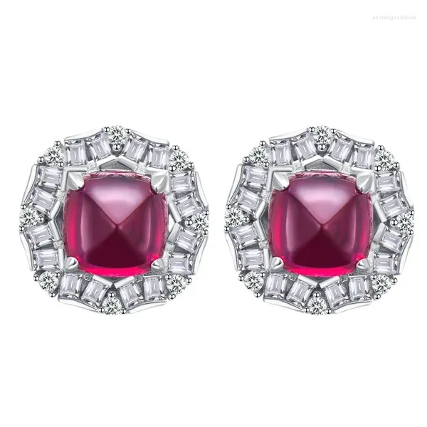 Aretes 2023 925 Plata Paloma Sangre Marrón Azúcar Torre Diamante Completo 8 8mm Moda Tiktok