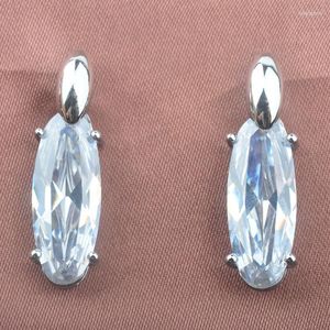 Boucles d'oreilles 2023 925 Argent Blanc Zircon Cubique Pour Femmes Goujons Bijoux LS050