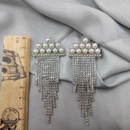 Boucles d'oreilles à clous pour femmes, bijoux de personnalité, Vintage et tout autour, pompon, perle Flash, Zircon, D50, 2023