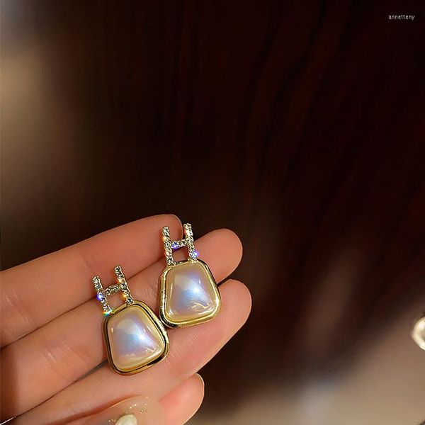 Boucles d'oreilles à tige 2023 arrivée mode coréenne perle carrée créative faite à la main déclaration de cadeau pour les femmes