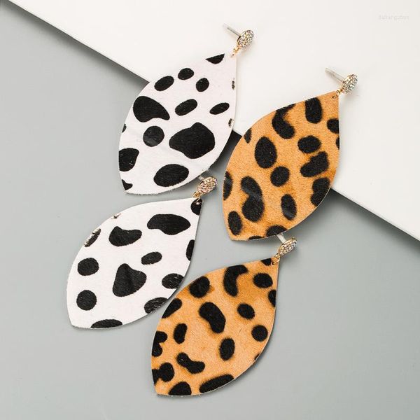 Pendientes de tuerca 2023 llegadas Retro clásico gota de agua vaca estampado de leopardo para mujeres niñas accesorios de joyería de moda al por mayor