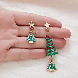 Boucles d'oreilles asymétriques pour femmes, bijoux de noël, à la mode, arbre, bonhomme de neige, père noël, cadeau de fête, 2023