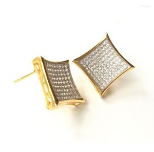 Boucles d'oreilles étalon 2023 Bling Femmes bijoux micro pave Simulate CZ Kite Square Earge pour les dames