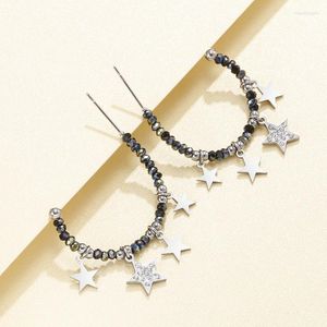 Pendientes de tuerca 2023 C en forma de cuentas de cristal estrella de acero inoxidable para mujer accesorios de joyería de moda regalo