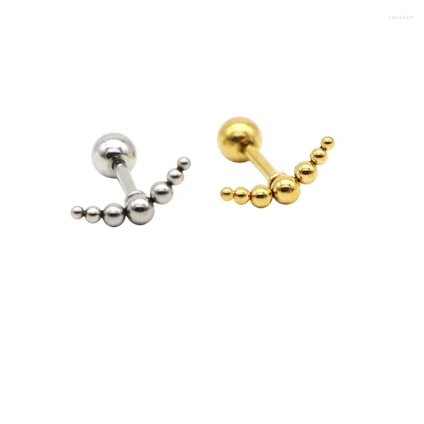 Pendientes de tuerca 2023, línea de oreja, acero, Color dorado, bola de tornillo, Punk, joyería de moda para hombres y mujeres