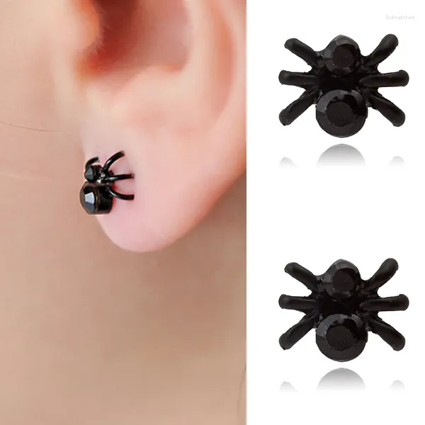 Pendientes de tuerca 2023, moda 3D, divertida parodia, oreja de araña negra, gótico Punk único para mujeres, regalos de personalidad