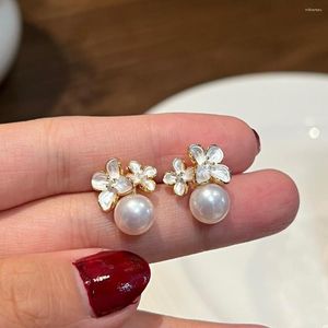 Boucles d'oreilles 2023 mode fleur de cerisier conception perle d'eau douce naturelle 14K or rempli dames bijoux pour femmes cadeaux