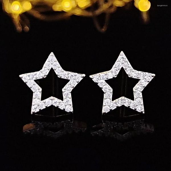 Pendientes de tuerca 2023 moda estrella de cinco puntas Color plata pendientes coreanos para mujeres regalo de fiesta joyería al por mayor E6757