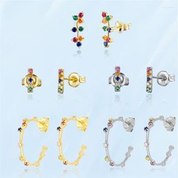 Boucles d'oreilles étalon 2023 Fashion Hoops for Women Silden Color Color Alloy Alloy Piercing Aesthet Female Jewelry Femme Accessoires