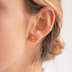 Boucles d'oreilles 2023 mode femmes Simple Zircon incrusté 26 lettre initiale boucle d'oreille Sexy fête bijoux