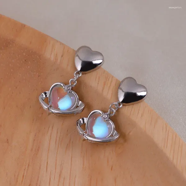 Boucles d'oreilles en pierre de lune fraîche et colorée, plaque d'encens anti-moustique, Clip d'oreille en métal, cadeau polyvalent, vente en gros, 2023