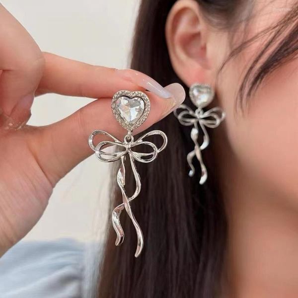 Boucles d'oreilles 2023 coréen élégant balancent boucles d'oreilles pour femmes fille mode coeur arc frange torsion boucle d'oreille bijoux accessoires de fête