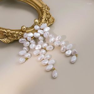 Boucles d'oreilles à clous en perles baroques de luxe légères, Style Cool, personnalisé, longs pompons, fabricants, vente en gros, 2023