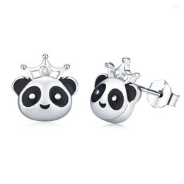 Pendientes de semental 2023 Panda Ear Studs Classic Silver Plated Lovely Animal Series Jewelry for Girl Woman Accesorios de banquetes de lujo